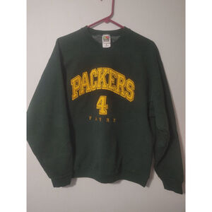 Men's Vintage 90s FOTL Green Bay Packers Favre Sweatshirt L Green/Yellow